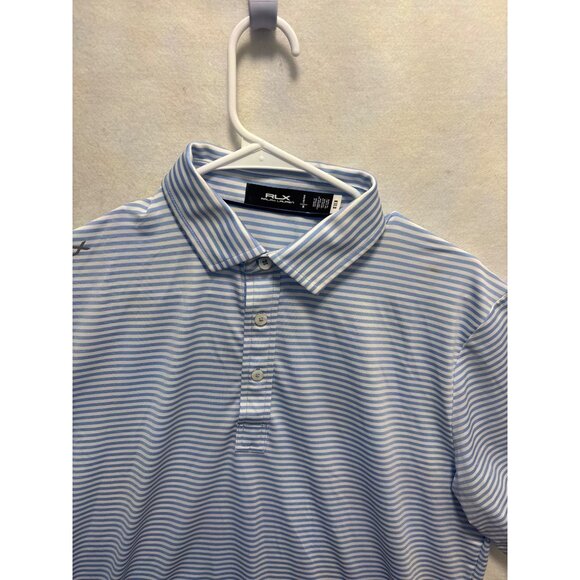 RLX Mens Striped Polo Shirt Blue & White Paris 2024 Embroidered - Picture 2 of 11